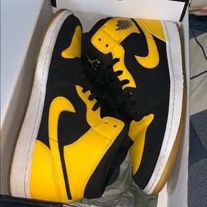 Black and yellow Jordan